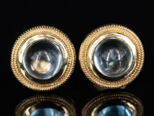  The Nellie Blue Topaz Stud Earrings in 14K Yellow Gold