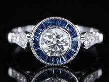  The Fairway Sapphire and Lab Grown Diamond Ring in 14K White Gold