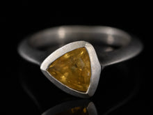  Trillion Cut Yellow Sapphire Ring in 14K White Gold