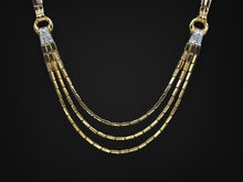  Gold Bar Link Necklace with Diamond Accents in 18K Yellow and White Gold