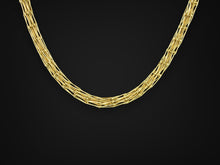  Woven Pin Tube Necklace in 18K Yellow Gold