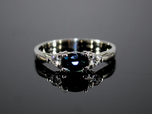  The Elaina Sapphire and Diamond Ring in 14K White Gold