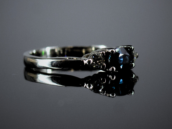 The Elaina Sapphire and Diamond Ring in 14K White Gold