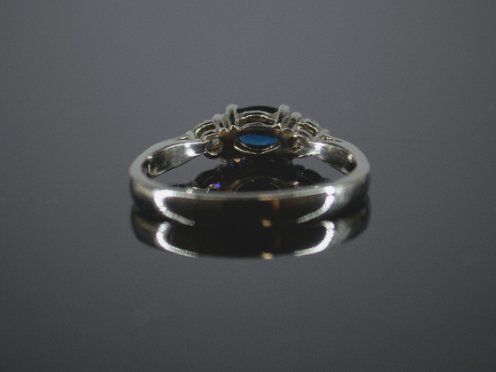 The Elaina Sapphire and Diamond Ring in 14K White Gold