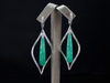 Chrysoprase Drop Earrings with Diamond Accents in 18K White Gold
