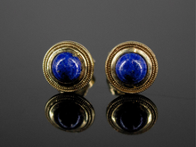  The Nellie Lapis Lazuli Stud Earrings in 14K Yellow Gold