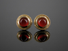 The Nellie Carnelian Stud Earrings in 14K Yellow Gold