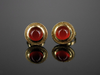 The Nellie Carnelian Stud Earrings in 14K Yellow Gold