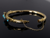 Victorian Turquoise Glass Bangle in 14K Yellow Gold