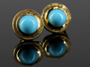 The Nellie Turquoise Stud Earrings in 14K Yellow Gold