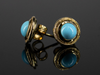 The Nellie Turquoise Stud Earrings in 14K Yellow Gold