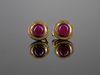 The Nellie Ruby Stud Earrings in 14K Yellow Gold