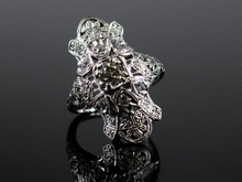  Edwardian Diamond Dinner Ring in 18K White Gold