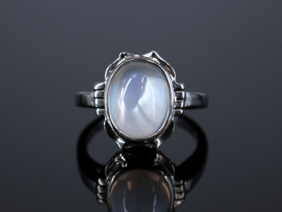 The Peggy Moonstone Ring in 14K White Gold