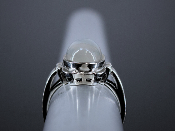 The Peggy Moonstone Ring in 14K White Gold