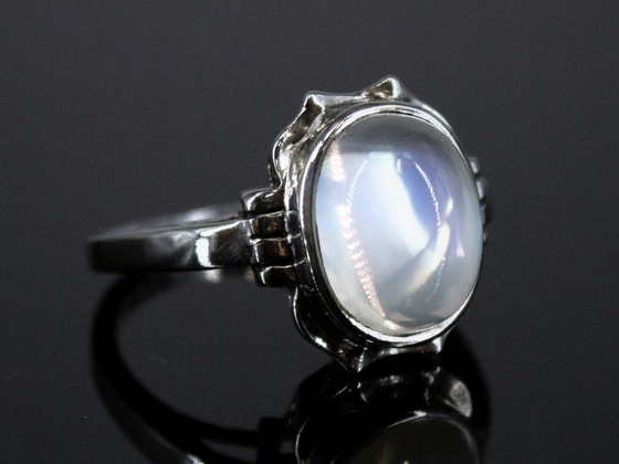 The Peggy Moonstone Ring in 14K White Gold