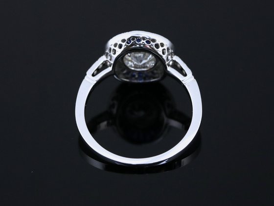 The Martingale Sapphire and Lab Grown Diamond Ring in 14K White Gold