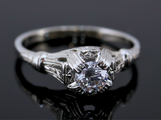 The Lamprey Lab-Grown Diamond Engagement Ring in 14K White Gold