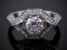  The Leigh Lab-Grown Diamond and Synthetic Sapphire Engagement Ring in 14K White Gold