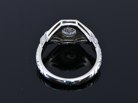 The Leigh Lab-Grown Diamond and Synthetic Sapphire Engagement Ring in 14K White Gold