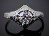 The Sturbridge Lab-Grown Diamond and Sapphire Engagement Ring in 14K White Gold