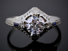  The Sturbridge Lab-Grown Diamond and Sapphire Engagement Ring in 14K White Gold