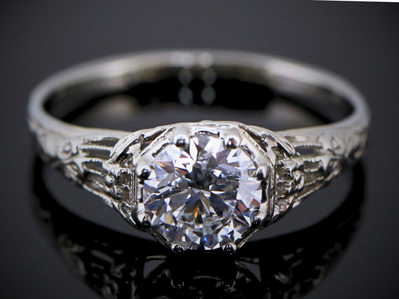 The Wreath Lab-Grown Diamond Engagement Ring in 14K White Gold