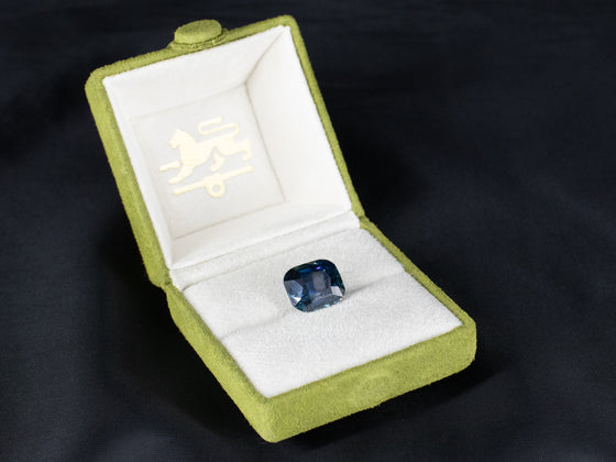 11.80 Ct. Deep Ocean Blue Cushion Cut Sapphire