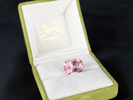 12.31 Ct. Peachy Pink Cushion Cut Tourmaline
