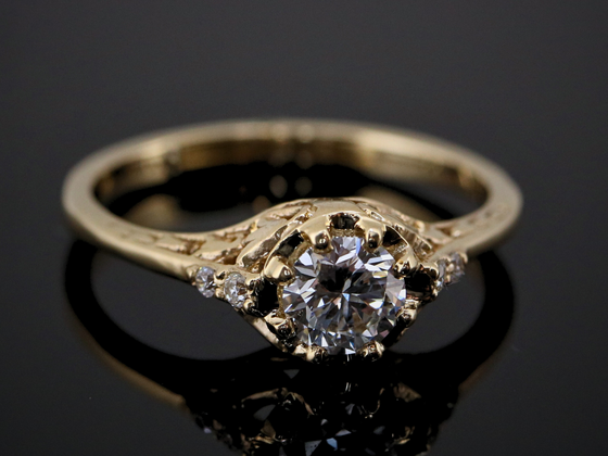 The Atwood Lab-Grown Diamond Engagement Ring in 14K Yellow Gold