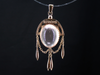 Star Rose Quartz Textured Rose Gold Tassel Pendant