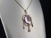 Star Rose Quartz Textured Rose Gold Tassel Pendant