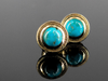 The Nellie Turquoise Stud Earrings in 14K Yellow Gold