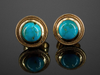 The Nellie Turquoise Stud Earrings in 14K Yellow Gold