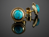 The Nellie Turquoise Stud Earrings in 14K Yellow Gold