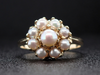 9-Pearl Cluster Ring in 14K Yellow Gold