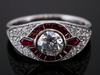 The Faneuil Ruby and Lab Diamond Ring in 14K White Gold