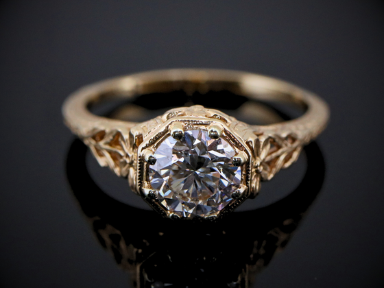 The Greenleaf Natural Diamond Engagement Ring in 14K Yellow Gold