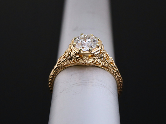 The Greenleaf Natural Diamond Engagement Ring in 14K Yellow Gold