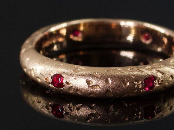 Ruby Inlay Eternity Band in 14K Rose Gold