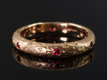 Ruby Inlay Eternity Band in 14K Rose Gold