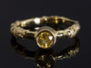 Yellow Sapphire Ring with Organic Form 18K Yellow Gold Band