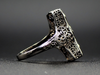 Art Deco Diamond Floral Dinner Ring in 14K White Gold