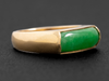 East to West Bezel Set Dyed Jade Ring in 18K Yellow Gold