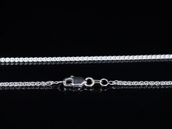 14K White Gold Woven Box Wheat Chain 20"