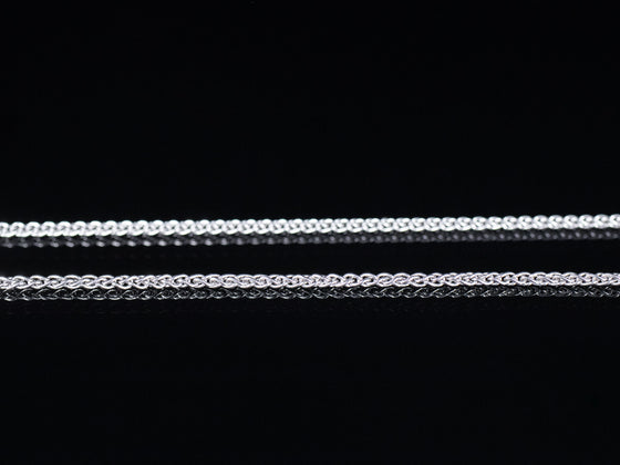 14K White Gold Woven Box Wheat Chain 20"
