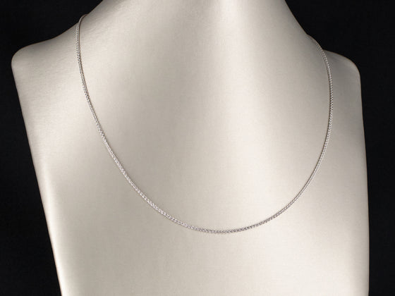 14K White Gold Woven Box Wheat Chain 20"