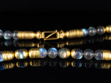  Labradorite Bead and 19K Yellow Gold Cup Necklace