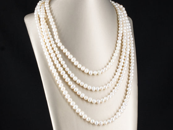 Freshwater Pearl Infinity Necklace 100"
