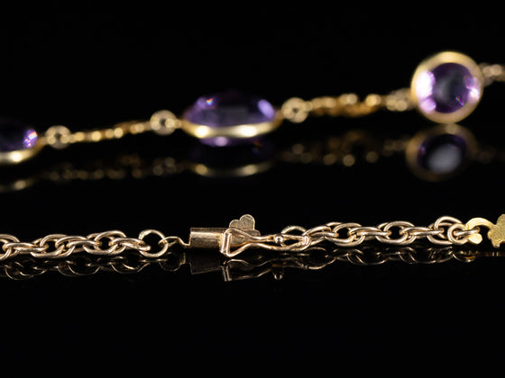 Amethyst Cascade Necklace in 14K Yellow Gold